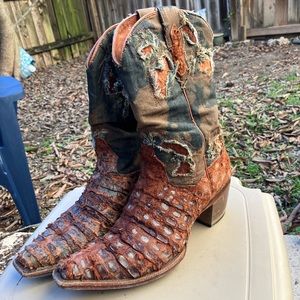Western alligator skin cowgirl boots